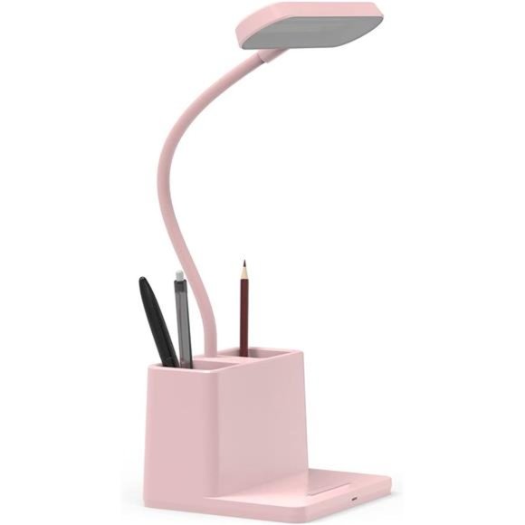 Cute Desk Lamp, Pink Desk Light for Kids, Women, Teen Girls, LED Table Lamp Work - Picture 1 of 5